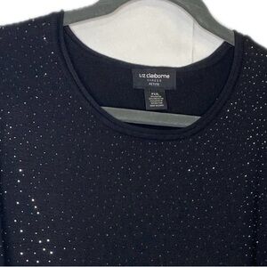Liz Claiborne Sparkles‎ Black Party Sweater N116